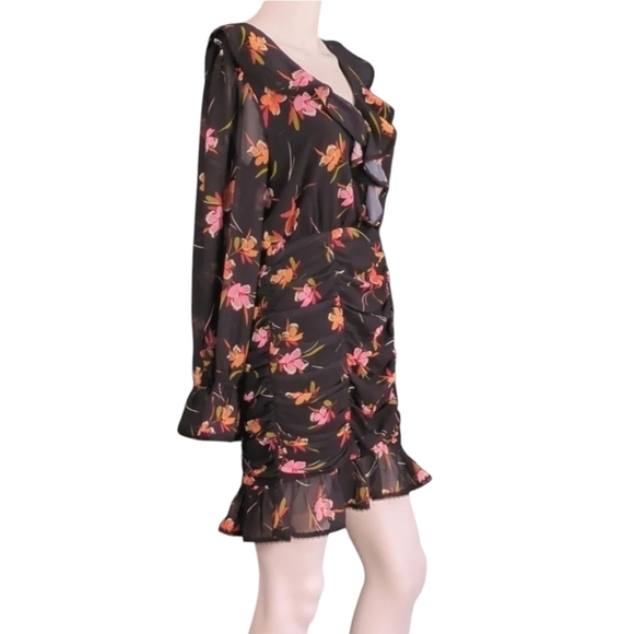 Lost + Wander Beachy Oasis Mini-Dress, Long Sleeve, Ruched - Picture 1 of 13
